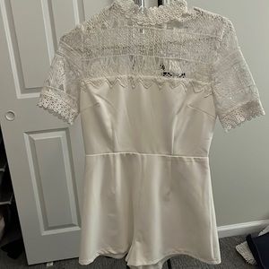 White romper. Lace top. Never worn.